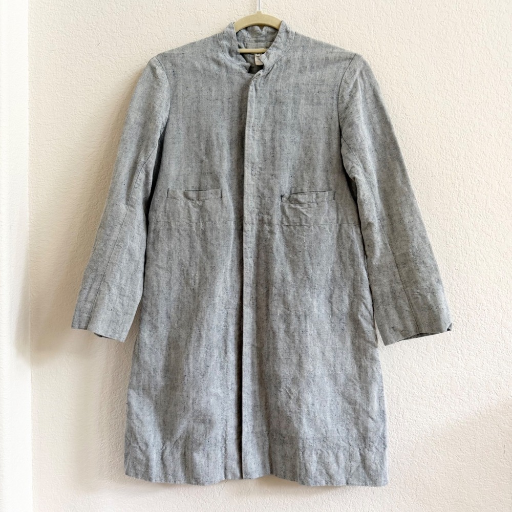 Dosa Thick Organic Khadi Cotton Linen Snap Front Indian Jacket S/M